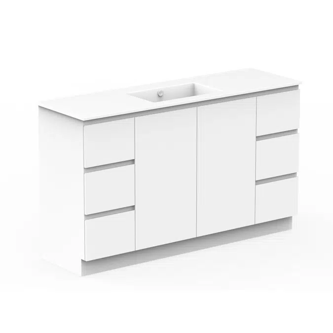 Posh Domaine 1500mm Floor Mount Vanity Unit Conventional Single Bowl Ceramic Top