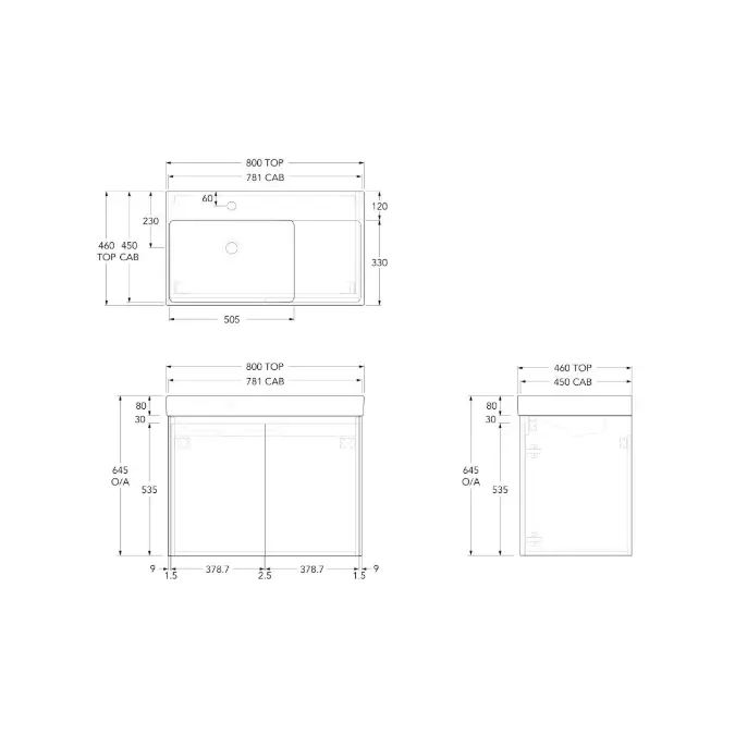 Roca Ona Vanity All Door Left Hand Bowl 800mm Matte Green