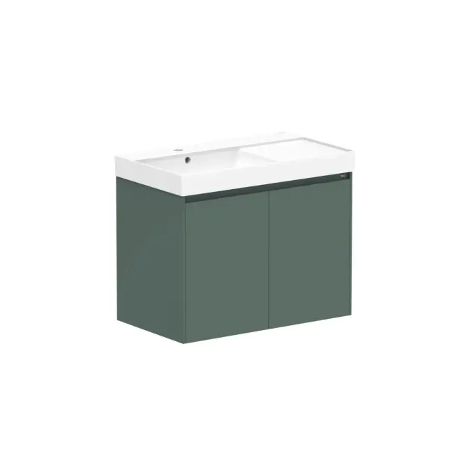 Roca Ona Vanity All Door Left Hand Bowl 800mm Matte Green