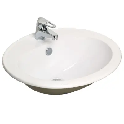 billede til Base Vanity Basin with Overflow 1 Taphole 560 x 480mm White
