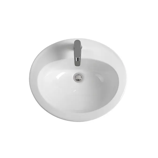 Base Vanity Basin with Overflow 1 Taphole 560 x 480mm White