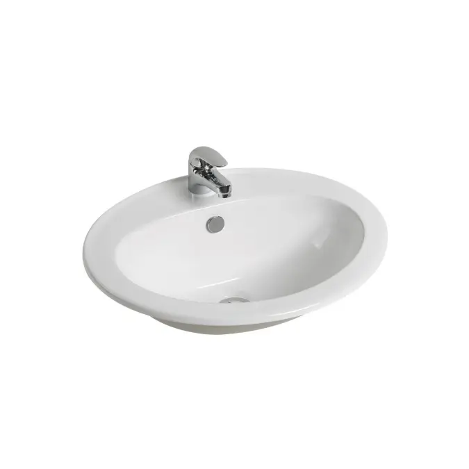 Base Vanity Basin with Overflow 1 Taphole 560 x 480mm White
