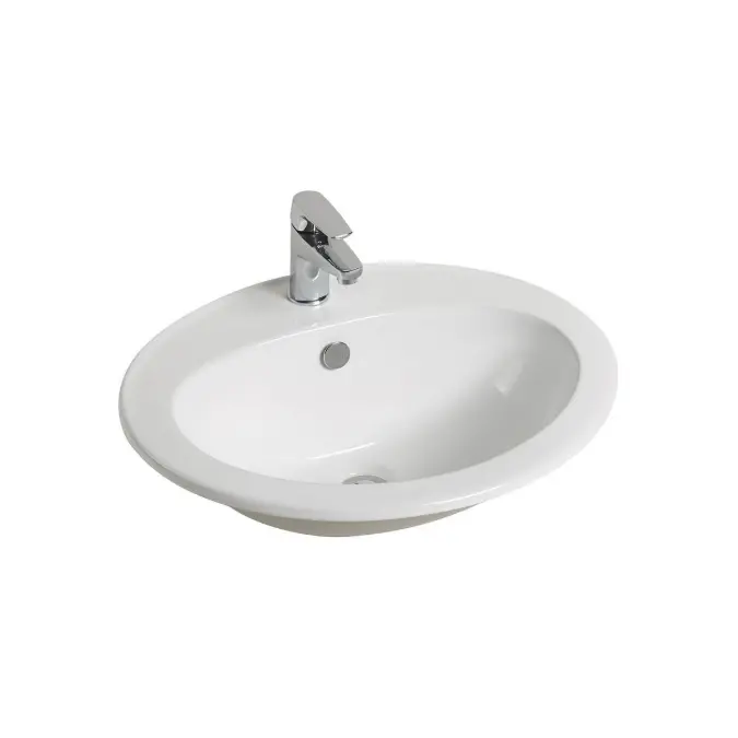 Base Vanity Basin with Overflow 1 Taphole 560 x 480mm White