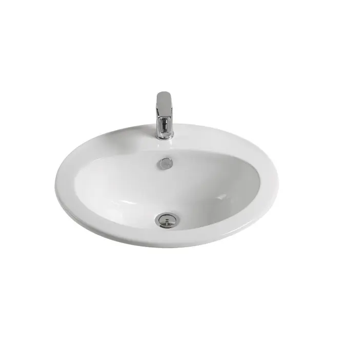 Base Vanity Basin with Overflow 1 Taphole 560 x 480mm White