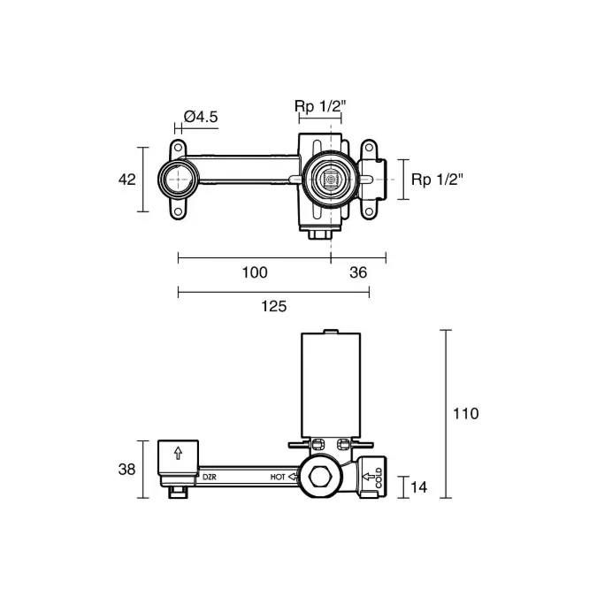 Roca Ona Wall Basin/Bath Mixer Tap Set Kit Brushed Gunmetal (6 Star) Lead Free