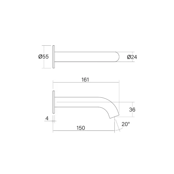Faucet Strommen Vara Wall Bath Outlet 150mm Chrome Lead Free