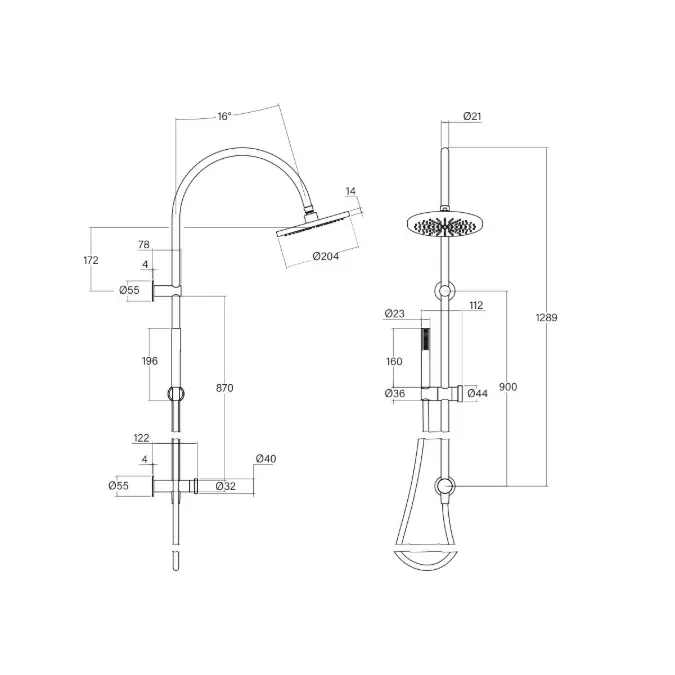 Faucet Strommen Vara Disc Twin Rail Shower Brushed Nickel (3 Star)