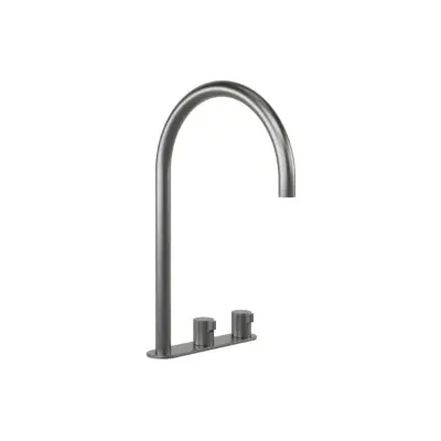 billede til Faucet Strommen Vara Fin Hob Extended Basin Hostess Tap System Right Hand Brushed Graphite (6 Star) Lead Free