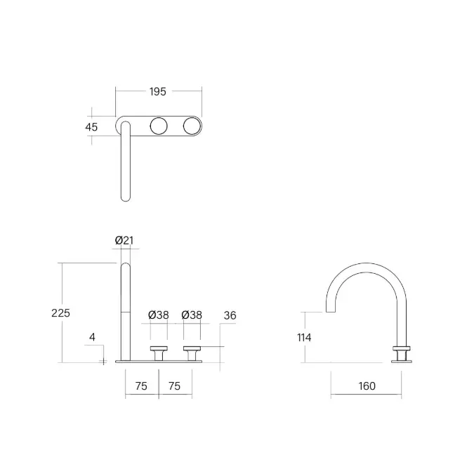 Faucet Strommen Vara Disc Hob Basin Hostess Tap System Right Hand Chrome (6 Star) Lead Free