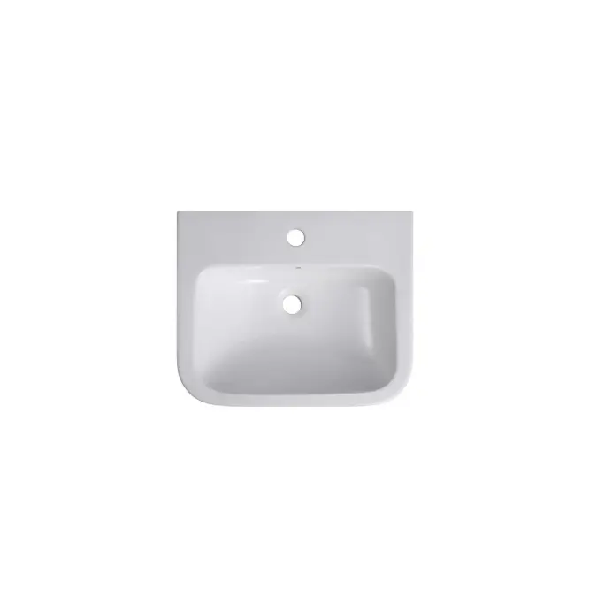 Wolfen Wall Basin 500 x 420 x 190mm with Overflow & fixings 1 Taphole White