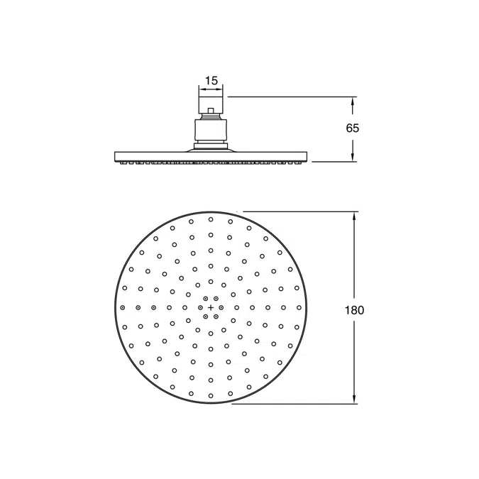 Milli Mood Edit Shower Head 180mm PVD Matte Black (3 Star)