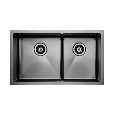 Image for Memo Zenna 1 3/4 Bowl Sink Stainless Steel Nanoplated Gunmetal