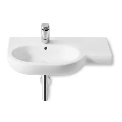 Image for Roca Meridian Wall Basin Left Hand Bowl with Fixing Kit 750mm White