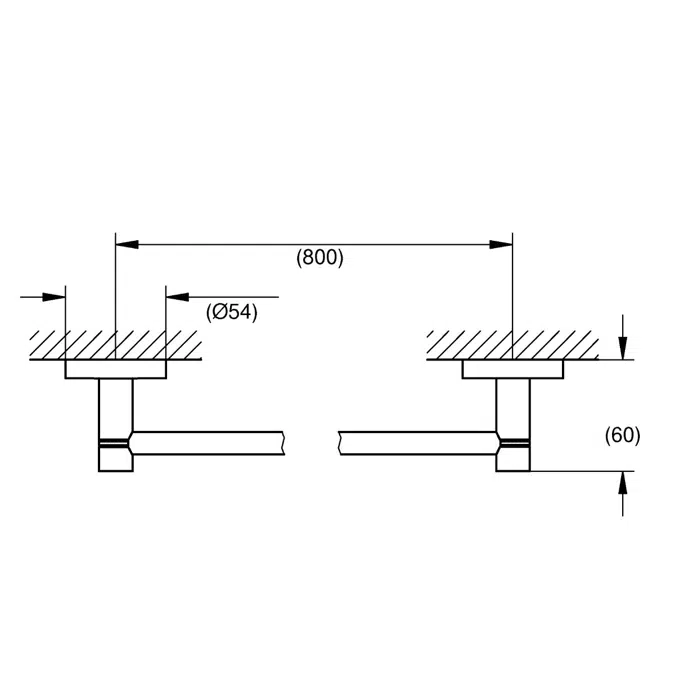 GROHE Essentials Accessories Single Towel Rail 800mm Chrome