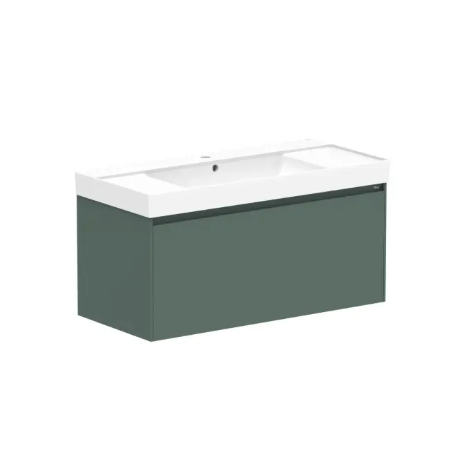 Roca Ona Vanity All Drawer Single Centre Bowl 1000mm Matte Green