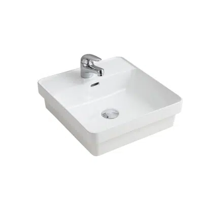 kuva kohteelle Posh Domaine Semi Inset Overflow Basin 1 Taphole White