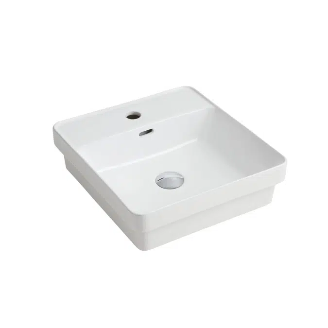 Posh Domaine Semi Inset Overflow Basin 1 Taphole White