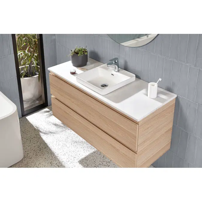 Posh Domaine Semi Inset Overflow Basin 1 Taphole White