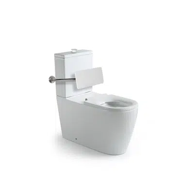 billede til Wolfen 800 Close Coupled Back to Wall Rimless Toilet Suite with Single Flap Seat White with Backrest (4 Star)