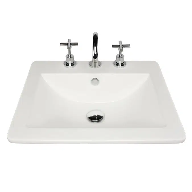 Posh Solus Vanity Basin 525 x 450mm 3 Taphole White