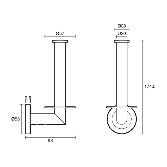 Roca Ona Spare Toilet Roll Holder Brushed Nickel