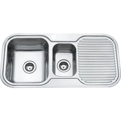 画像 Base MK3 1 1/3 Bowl Sink 1 Taphole Left Hand Bowl 1010mm Stainless Steel
