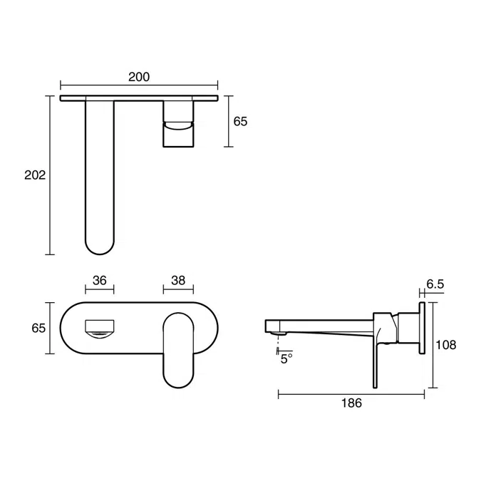 Mizu Soothe MK2 Wall Basin/Bath Mixer Set Kit Matte Black (6 Star) Lead Free