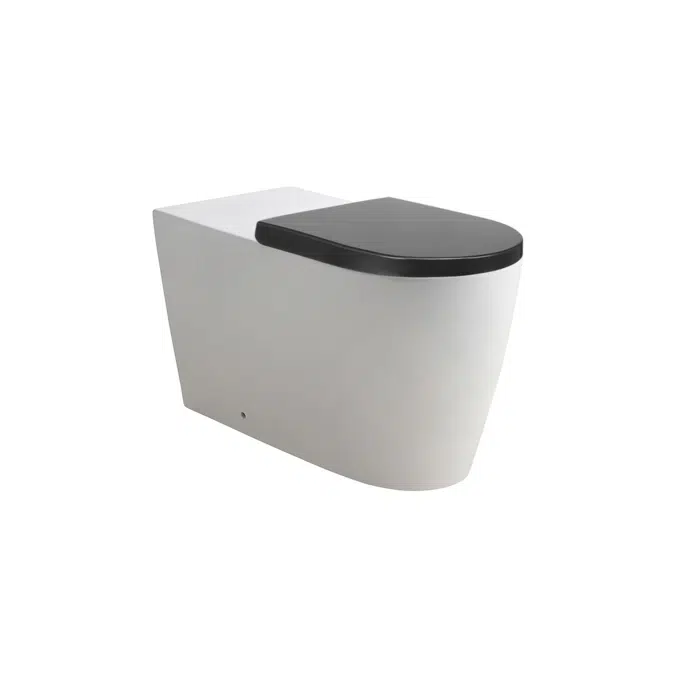 Wolfen 800 Back to Wall Rimless Inwall Toilet Suite with Double Flap Seat Grey, Raised Height Button & Plate Grey, Hideaway+ Inwall Cistern (4 Star)