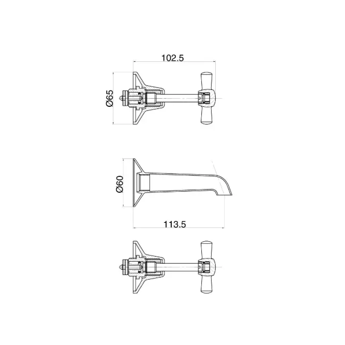 Base Bath Set Anti-Vandal Chrome