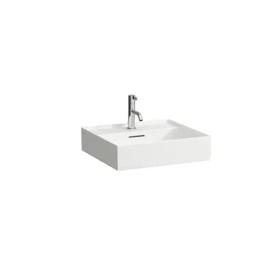 Image for LAUFEN Kartell Wall Basin 1 Tap Hole with Over Flow 500x460 with Fixing Bolts White