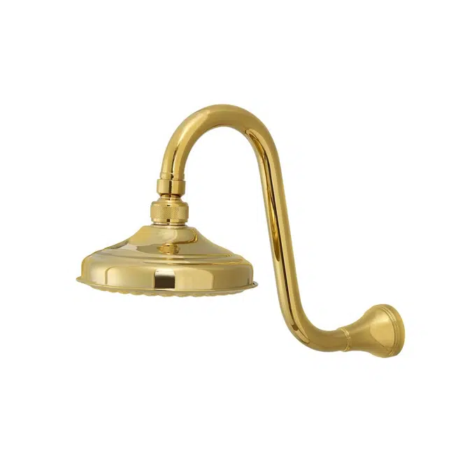 Kado Era Gooseneck Shower Arm & Rose 148mm Brass Gold (3 Star)