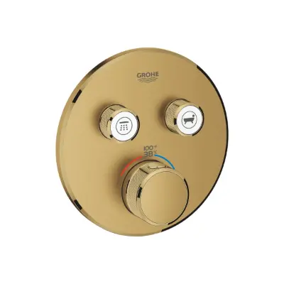 Image pour GROHE Smart Control Concealed Thermostat 2 Button Round Brushed Cool Sunrise