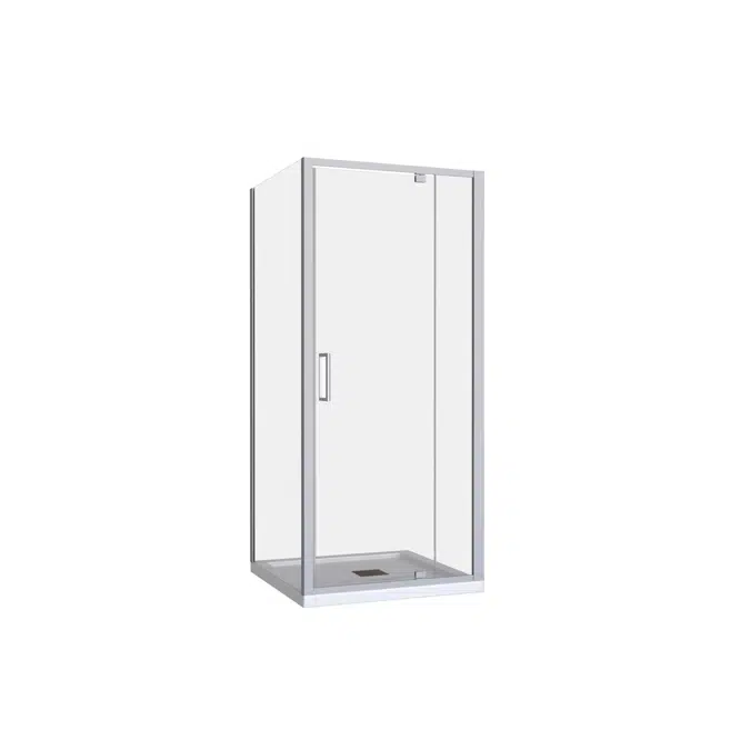 Posh Bristol Luna Shower Base & Shower Screen with Centre Outlet 900mm x 900mm White & Chrome