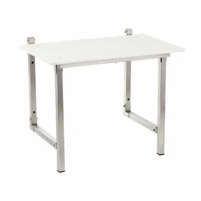billede til Wolfen Folding Shower Seat 600mm Stainless Steel & White