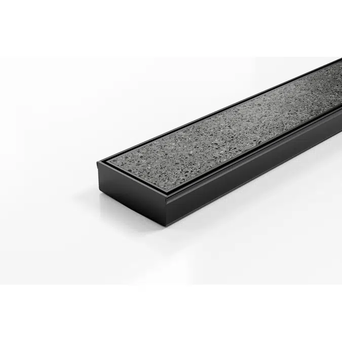 Kado Lux Tile Insert Channel Welded Ends Centre Outlet Matte Black 900mm