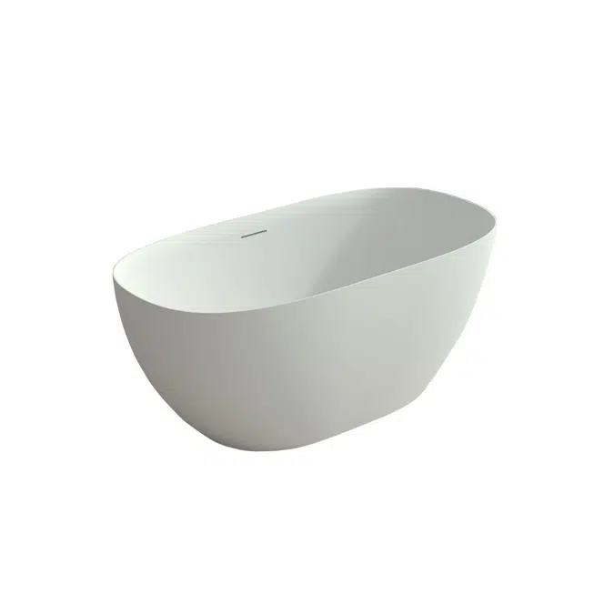 Kado Lussi Cast Solid Surface Freestanding Thin Edge Bath with Plug & Waste 1700mm White