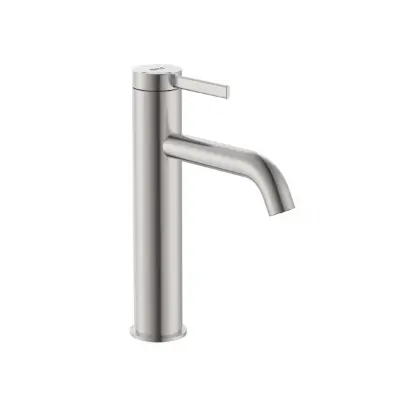 billede til Roca Ona Medium Height Basin Mixer Tap Brushed Nickel (6 Star) Lead Free