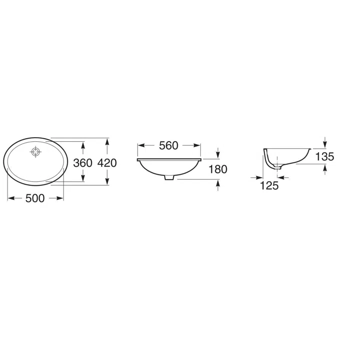 Roca Berna Undercounter Basin 560mm x 420mm