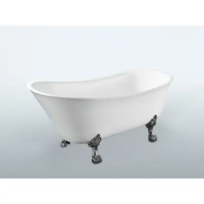imazhi i Kado Era Freestanding Bath 1700mm White with Chrome Claw Feet