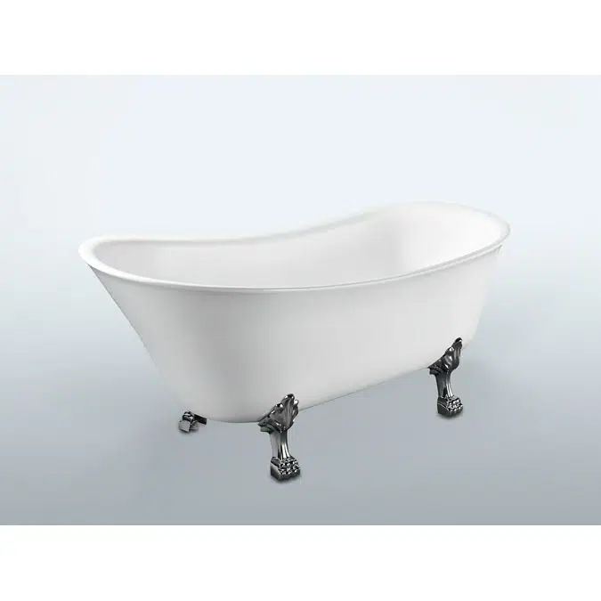 Kado Era Freestanding Bath 1700mm White with Chrome Claw Feet