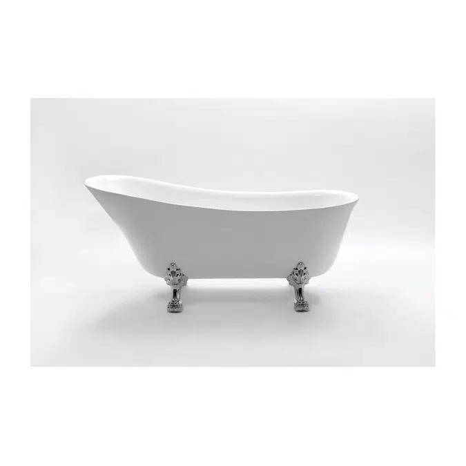 Kado Era Freestanding Bath 1700mm White with Chrome Claw Feet