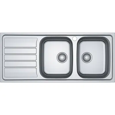 Image for Franke Flash Flx621 Double Bowl Sink Only Left Hand Drain-Right Hand Bowl