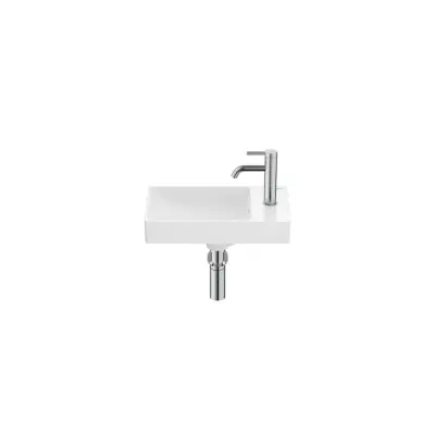 billede til Roca Ona Wall Basin With Fixing Bolts 450mm x 260mm 1 Taphole Overflow White