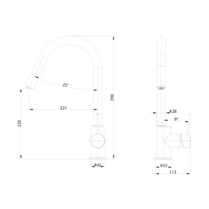 Mizu Drift MK2 Gooseneck Pull Out Sink Mixer Tap Chrome (4 Star)