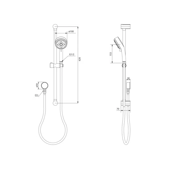 GROHE Tempesta Cosmopolitan 100mm Single Rail Shower 4 Function with Wall Water Inlet White (Not Star Rated)