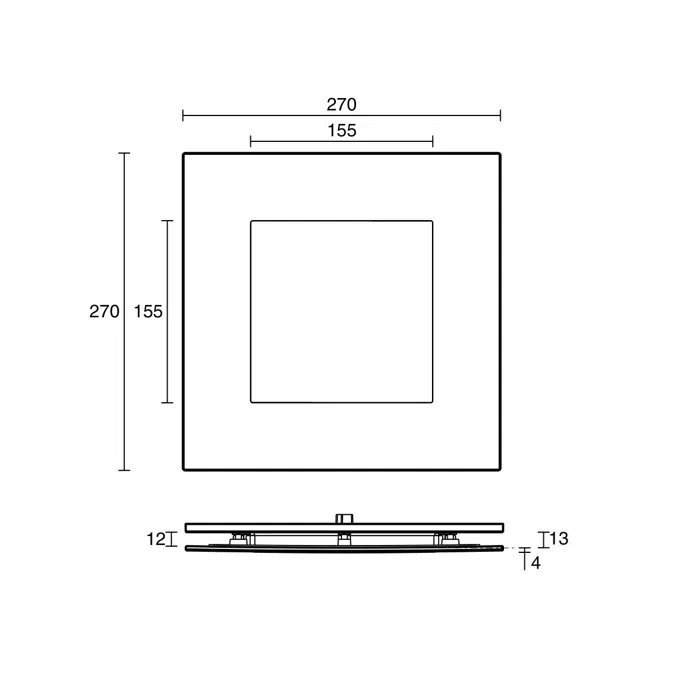 Kado Lux HiFlow 200 LED Fascia Only Square Matte White