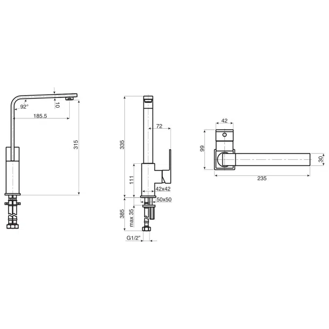 Mizu Bloc MK2 Sink Mixer Tap Matte Black (4 Star)