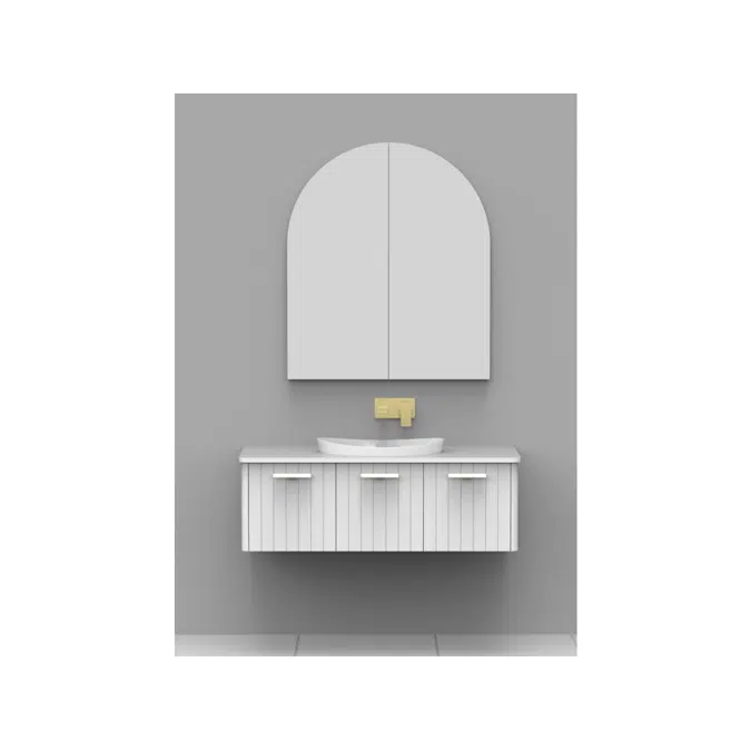 Kado Neue Arch 900 x 1050mm 2 Door Mirrored Shave Cabinet