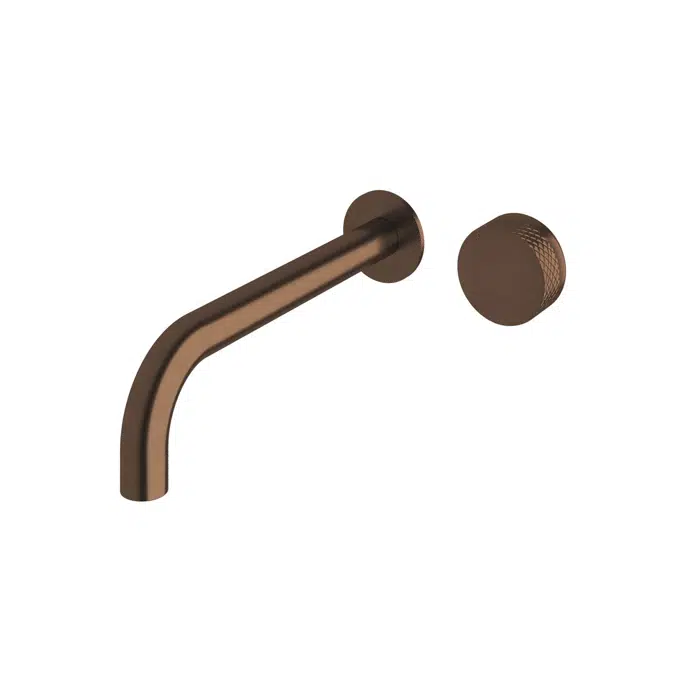Milli Pure Progressive Wall Basin Mixer Tap System 250mm with Diamond Textured Handle PVD Brushed Bronze (3 Star)