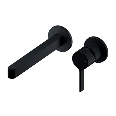 imazhi i Mizu Stream Wall Basin Mixer Set with 2 Cover Plate Design Matte Black (4 Star)